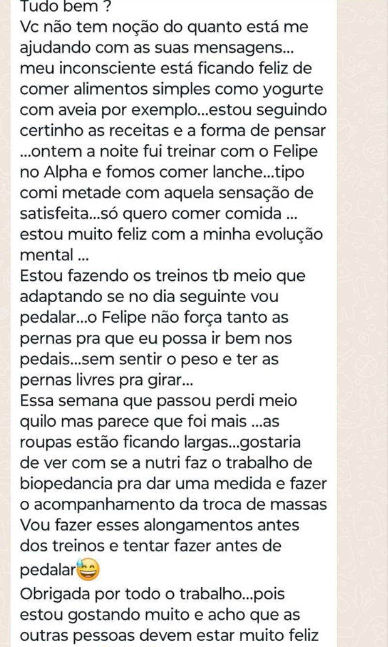 Depoimento de aluna